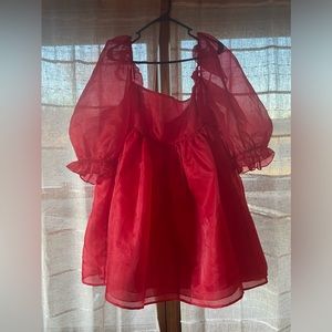 Red Selkie Puff Dress